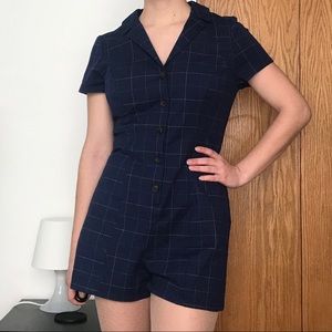 Plaid Button Down Romper